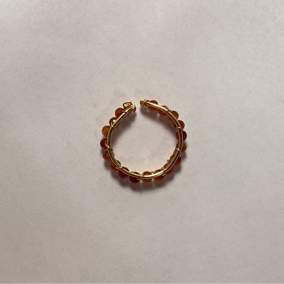 Orange red Faceted Garnet Ring - Picture 2 of 3